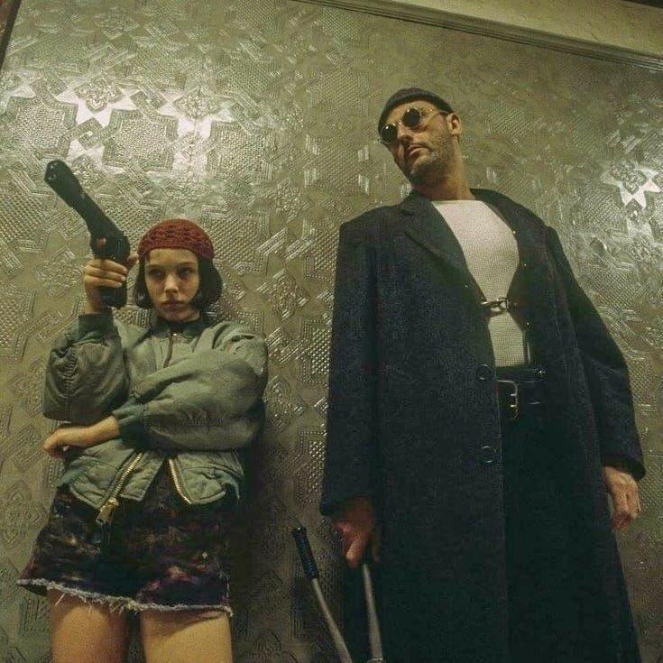 Натали Портман и Жан Рено в фильме "Леон", 1994 год.