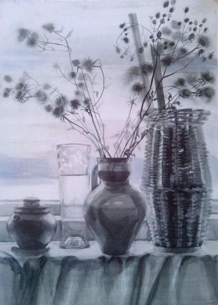 Студенческая работа. Гризайль, А2. 2005 г.