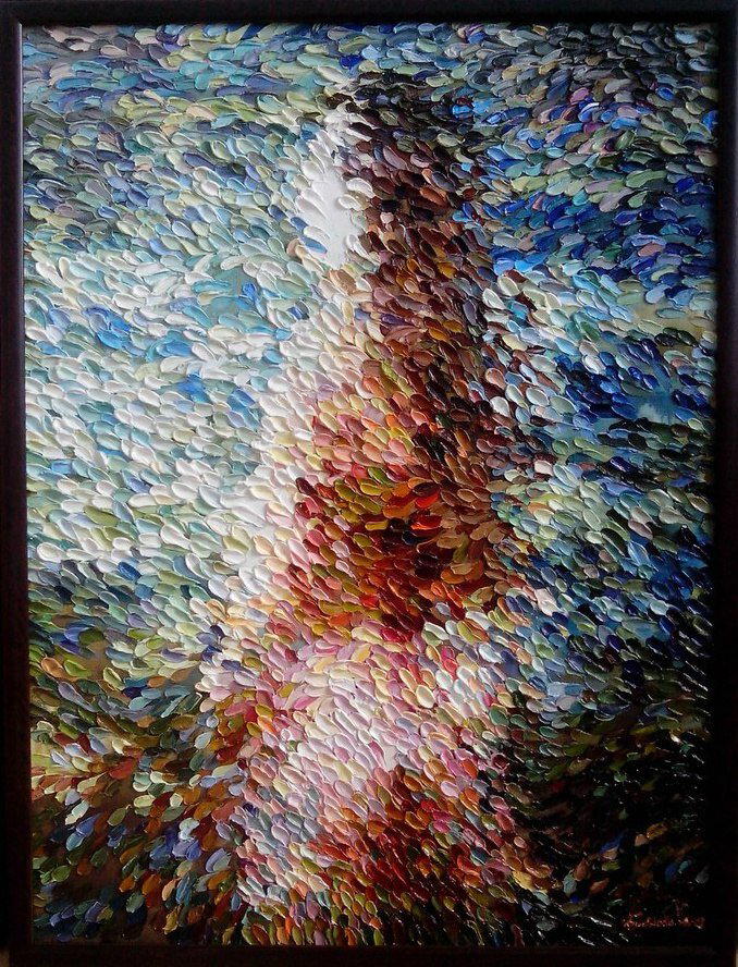Незнакомка в квантах цвета. Холст, масло. 2014 г.
