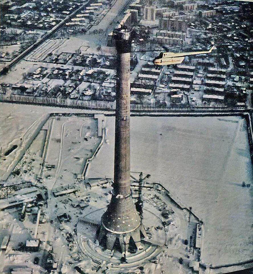 Строительство Останкинской телебашни. Москва, 1966 год
