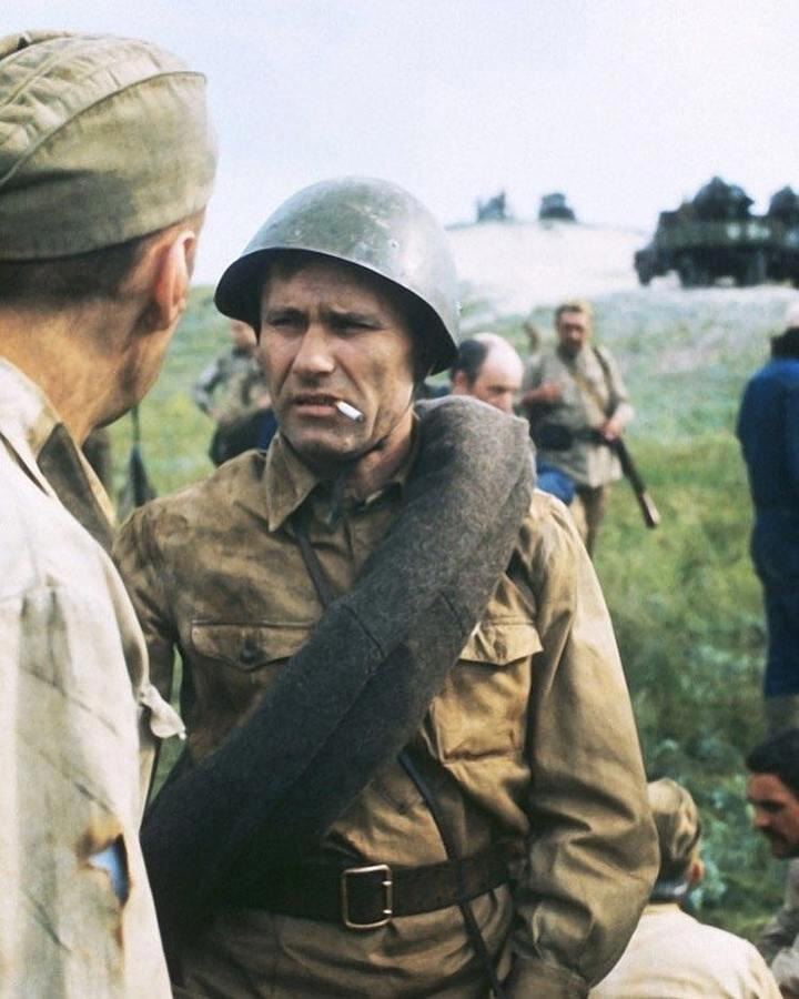 Василий Шукшин на съемках фильма «Они сражались за Родину», 1974 год