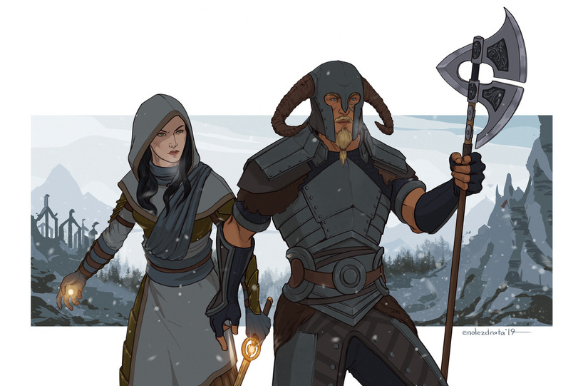Арты на тему игр серии The Elder Scrolls от художника enolezdrata