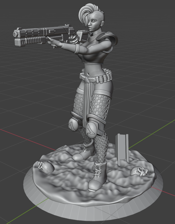 Амазонка с дробовиком для моего варгейма Hammer of Doom