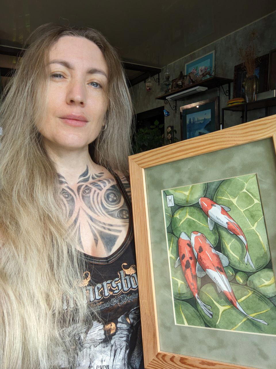 Рисую акварелью всякое. Карпы кои