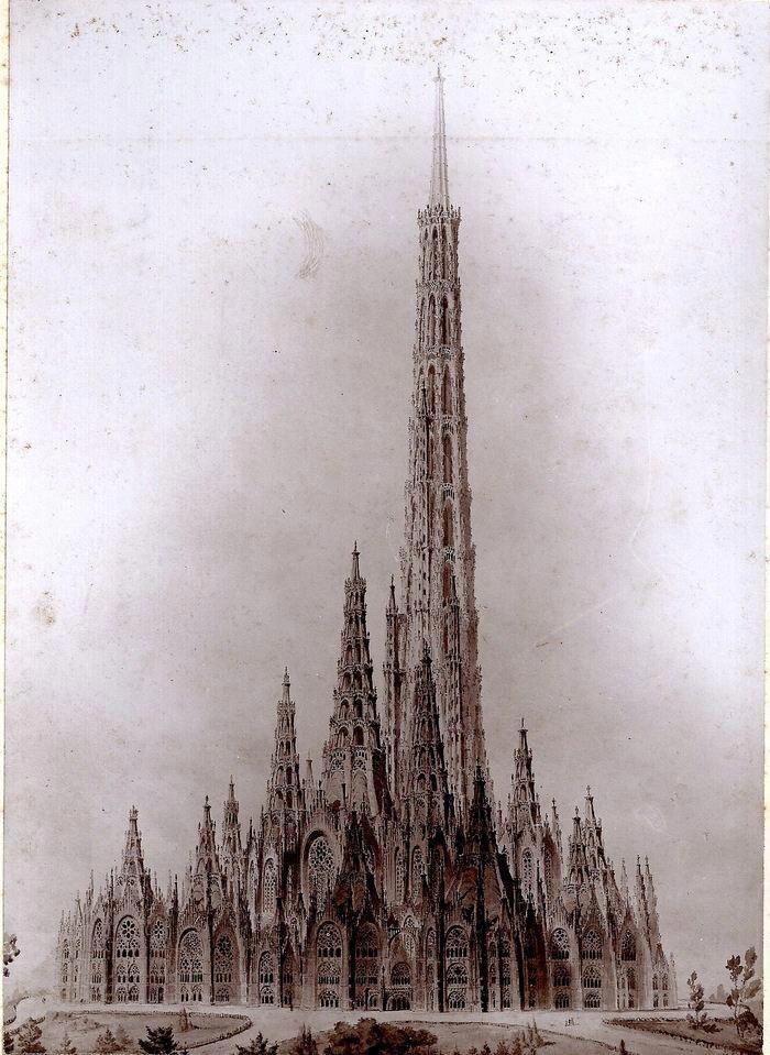 Проект здания рейхстага в Берлине архитектора Фредерика Гослинга, 1895 год.
