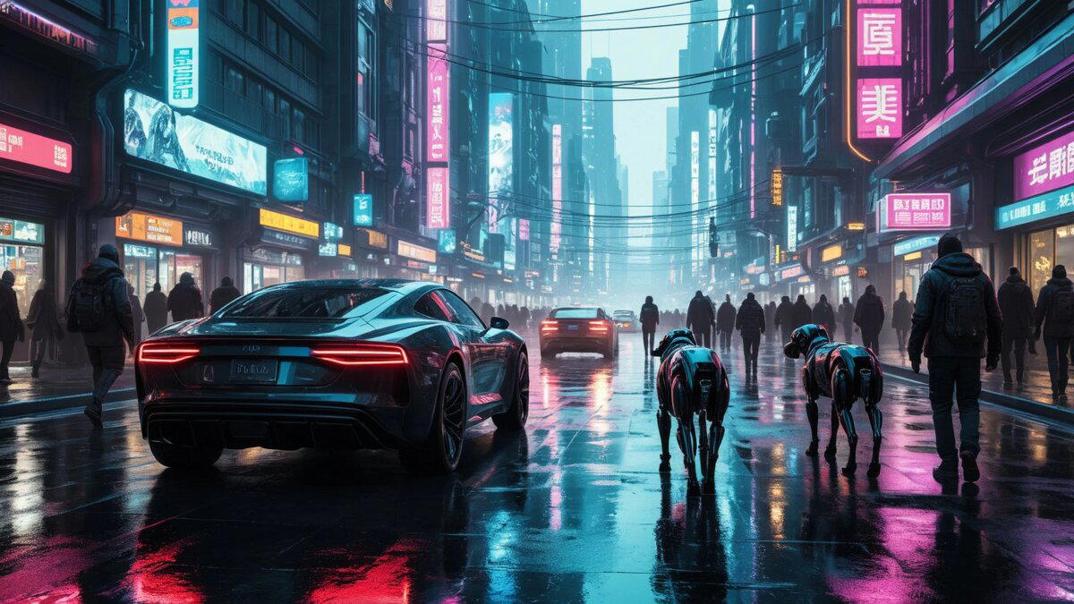 Улицы города будущего.