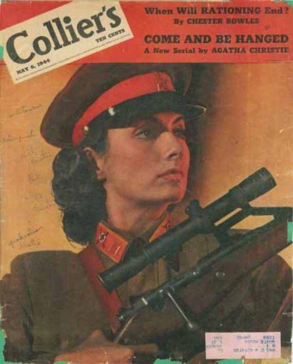 Советский снайпер Людмила Павличенко на обложке американского журнала, 1944 год