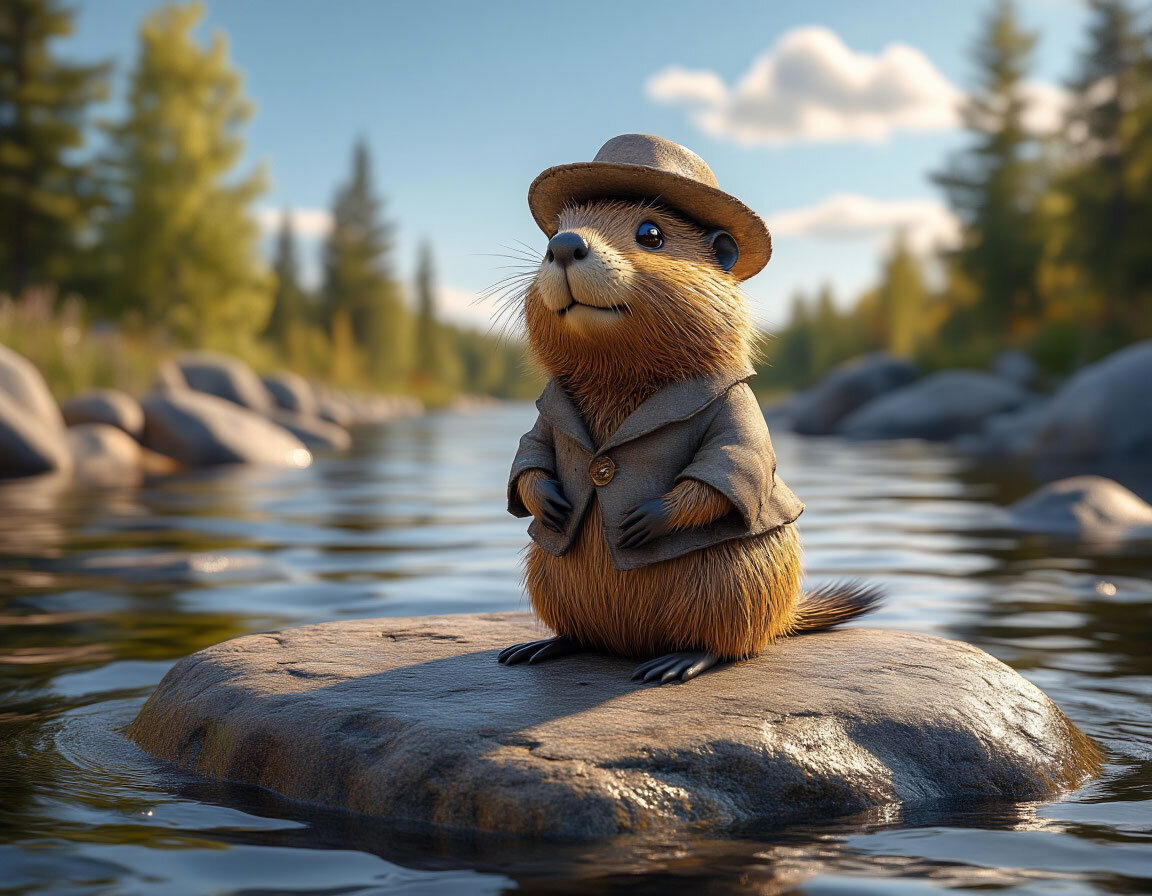 Бобр в костюме