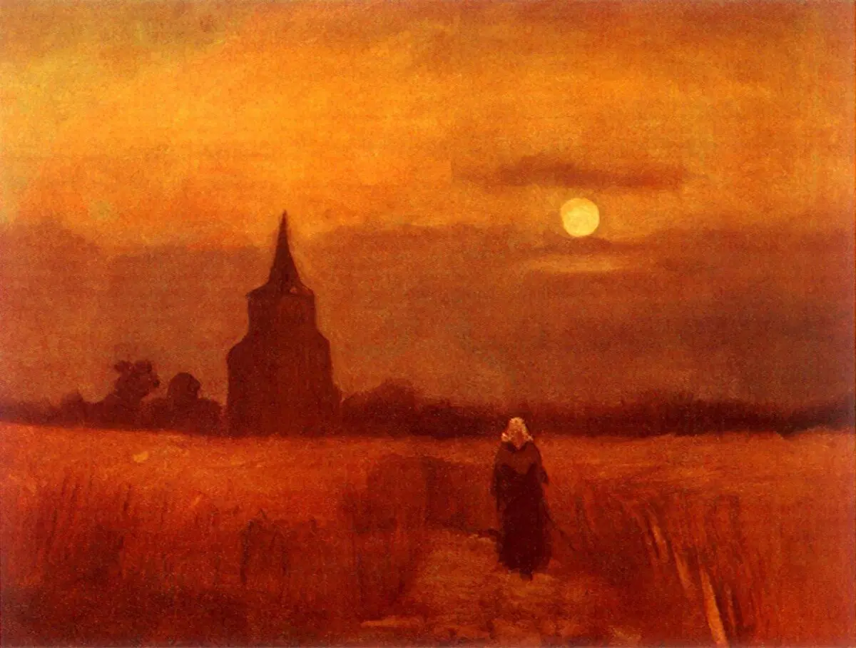 Винсент Ван Гог "Старая башня в полях", 1884 год.