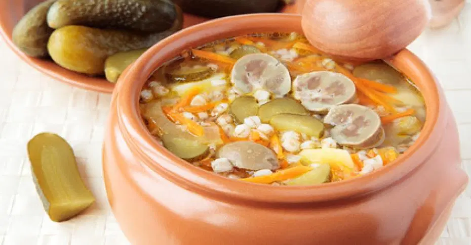 Рассольник с почками.