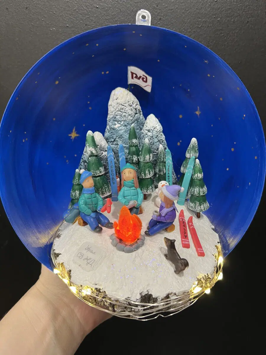 Новогодний шар с миниатюрой внутри