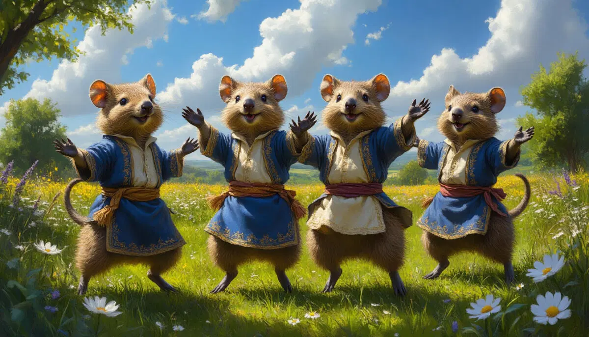 Вомбаты пытаются косить под евреев, танцующих "Шалом", как по мне - не очень-то удачно