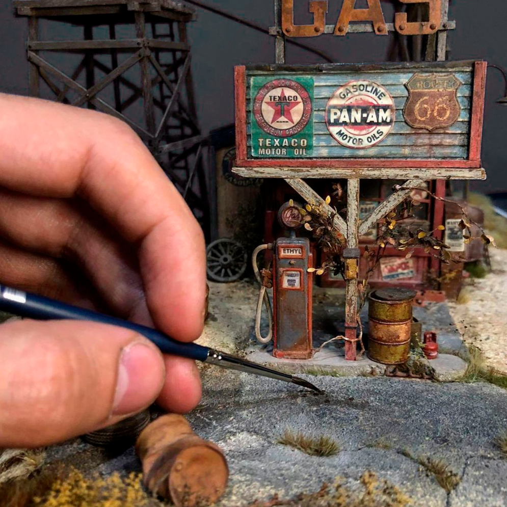 Диорама заброшенной Американской Автозаправки