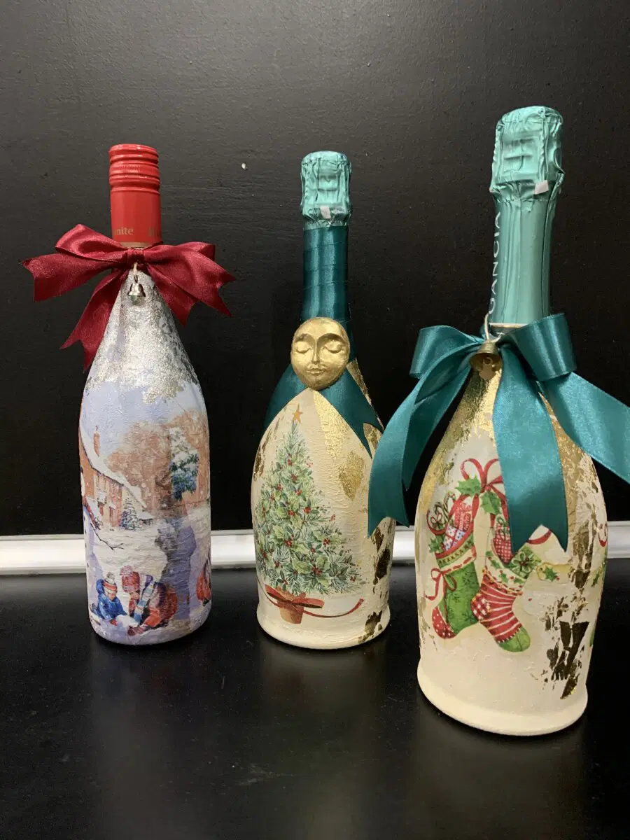 Декор шампуня (мастер класс новогодний)