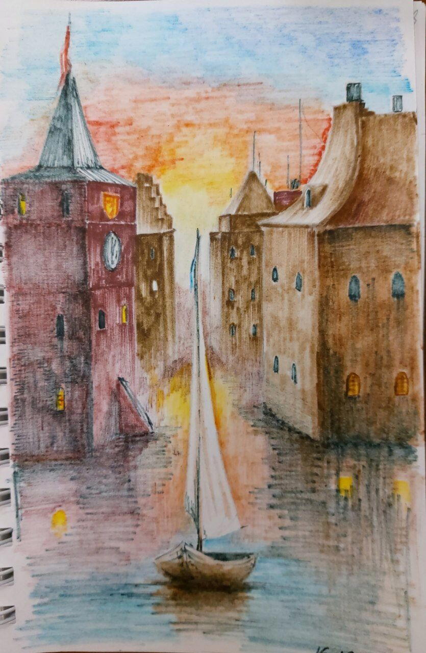 Нашла пакет фломастеров. Все - либо высохшие, либо почти высохшие. Первая мысль - в мусорку. А потом загорелась мыслью - а не попробовать ли нарисовать что-нибудь сухими фломиками?