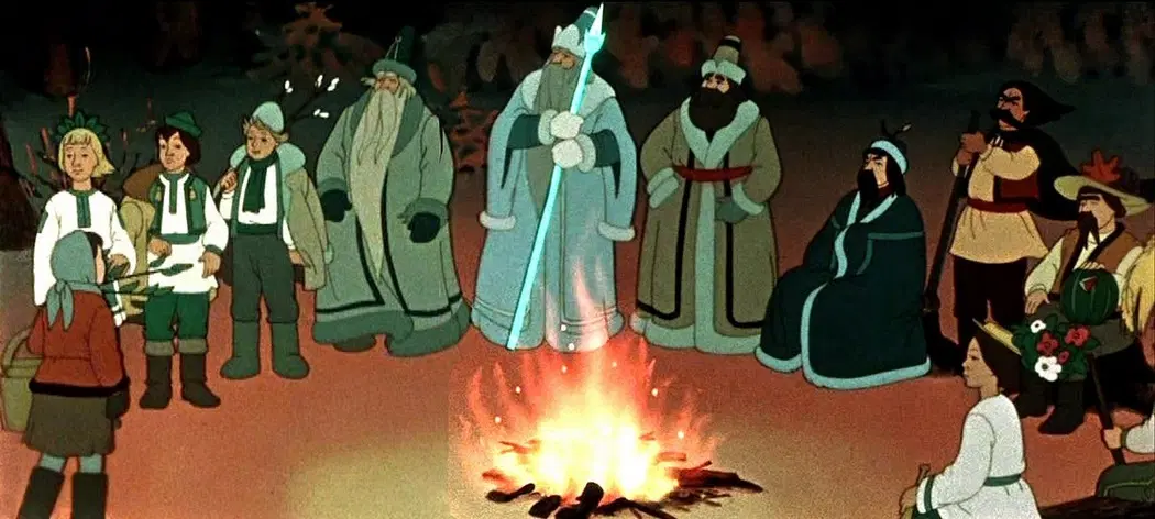 «Двенадцать месяцев». (Цветной фильм был выпущен во Всесоюзный кинопрокат 30 декабря 1956 года)