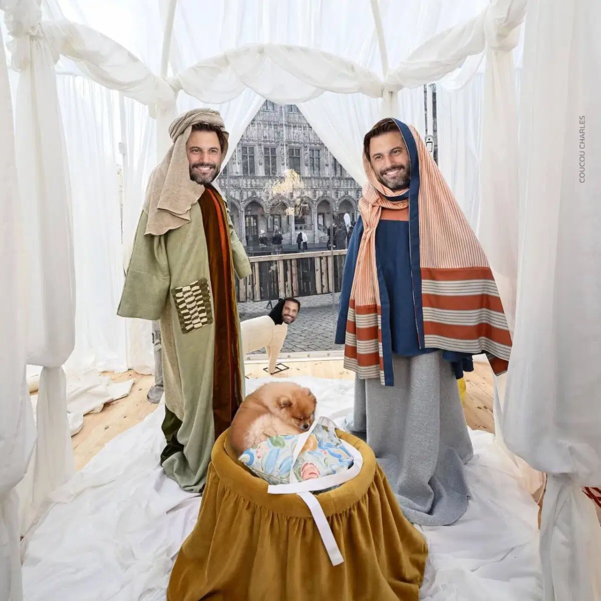 Собственно тот самый глава партии с его собачкой вместо Иисуса