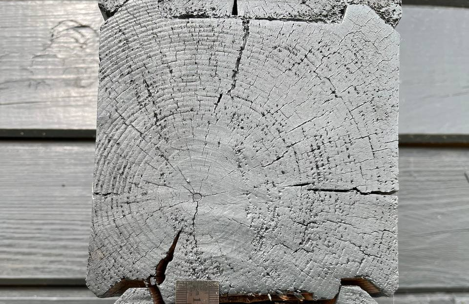 Здесь мы видим, как смещена сердцевина. Пули ушли влево.