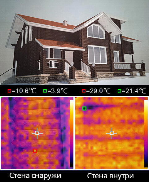 Почему вам не понравится жить в срубе или брусовом доме без дополнительного утепления. Тепловизионное обследование щеледома из оцилиндровки
