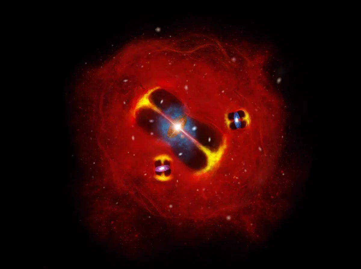 Это только фантазии художника, но они основываются на наблюдательных данных