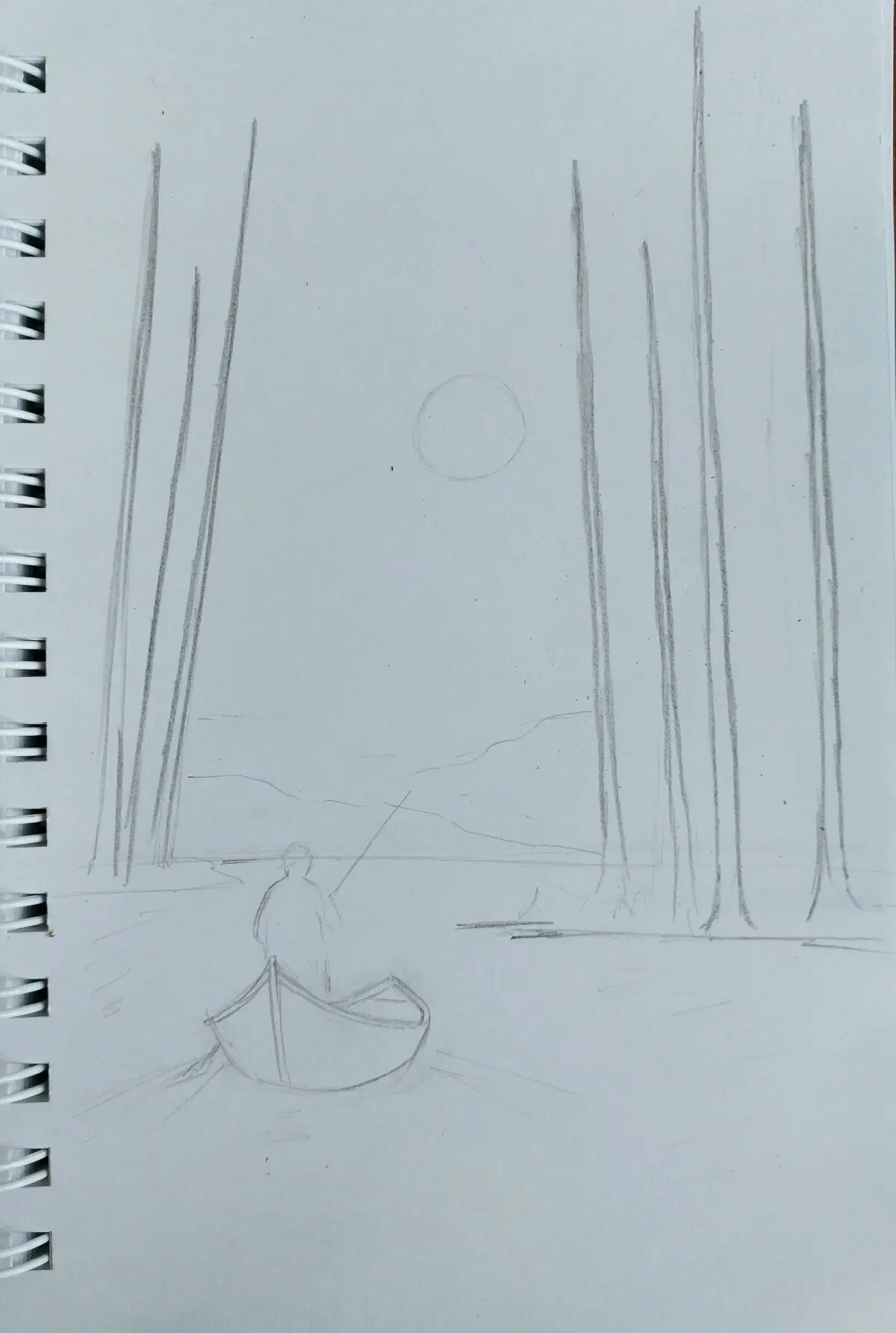 1. Набросок карандашом. Только существенное, без мелких деталей.