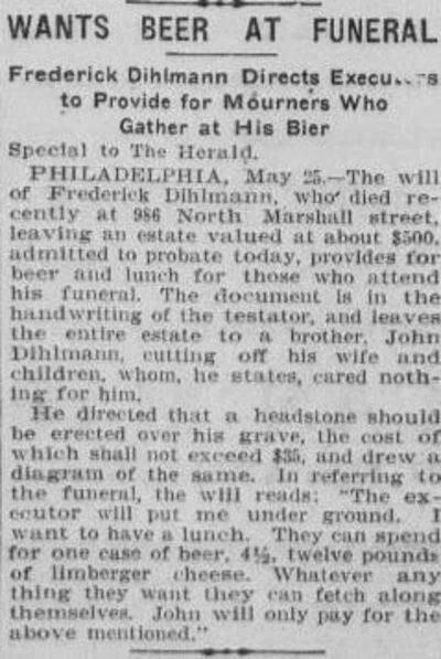 Обед для покойного на похоронах, почему бы и нет?