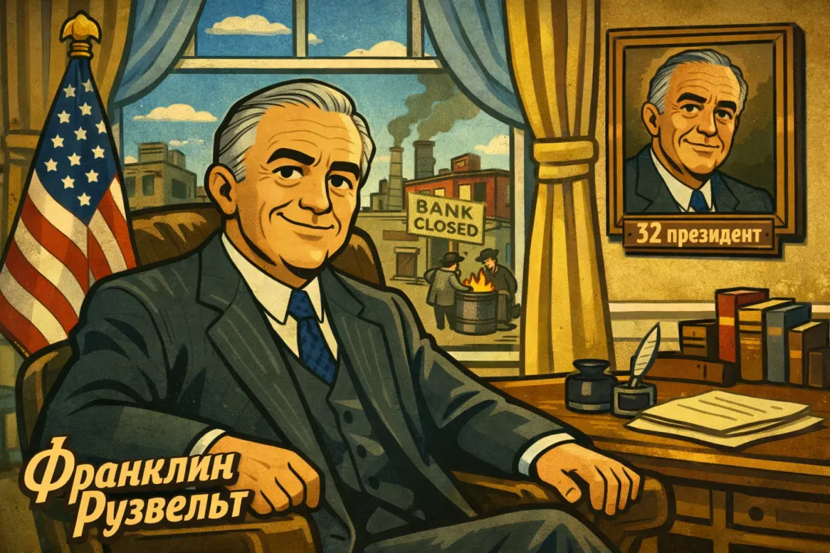 Франклин Рузвельт стал президентом США уже во время Великой Депрессии. 