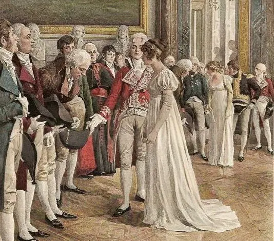 Жозефина во время светского приема (фрагмент) Иллюстрации из книги Уильяма Миллиган Слоана (Sloane, William Milligan, 1850-1928)-- "Жизнь Наполеона Бонапарта" 