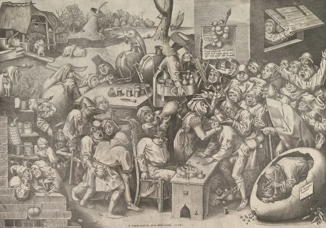 Гравюра Питера Брейгеля Старшего "Ведьма из Маллегема" (1559).