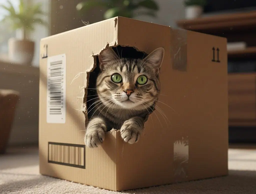 Почему котики любят коробки?
