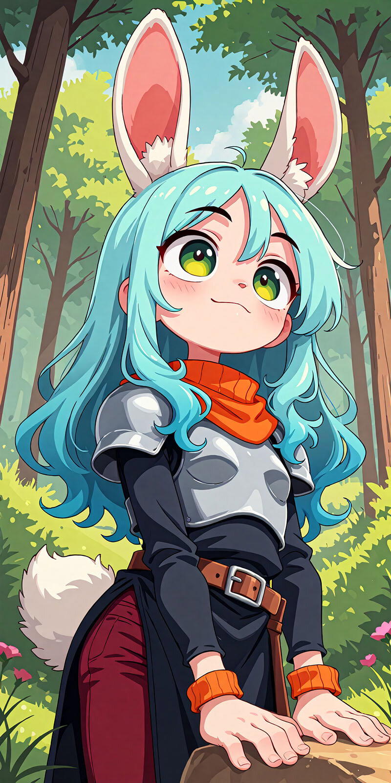 Зайцы должны быстро двигаться, никакого железа на руках и ногах... но как бы выглядел шлем? С двумя железными конусами?))