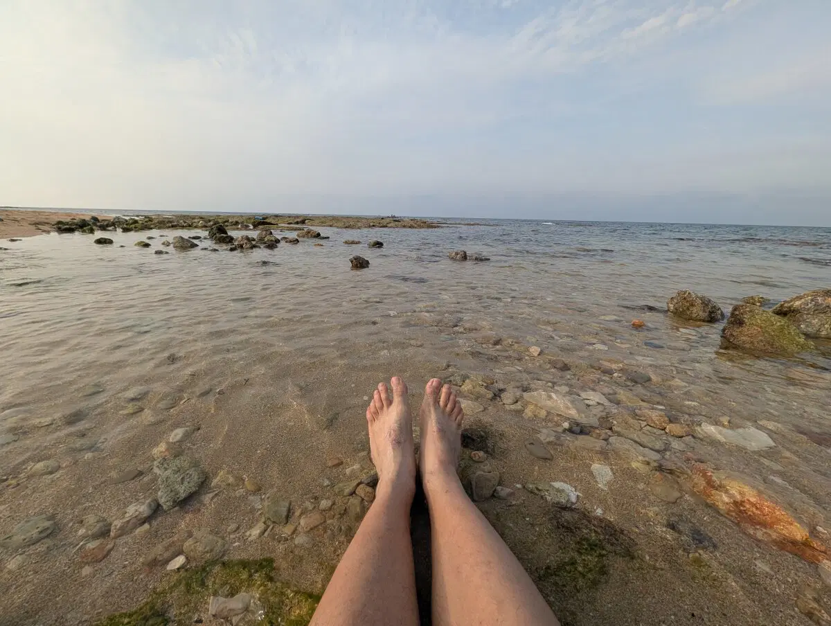 Всё-таки искупался 