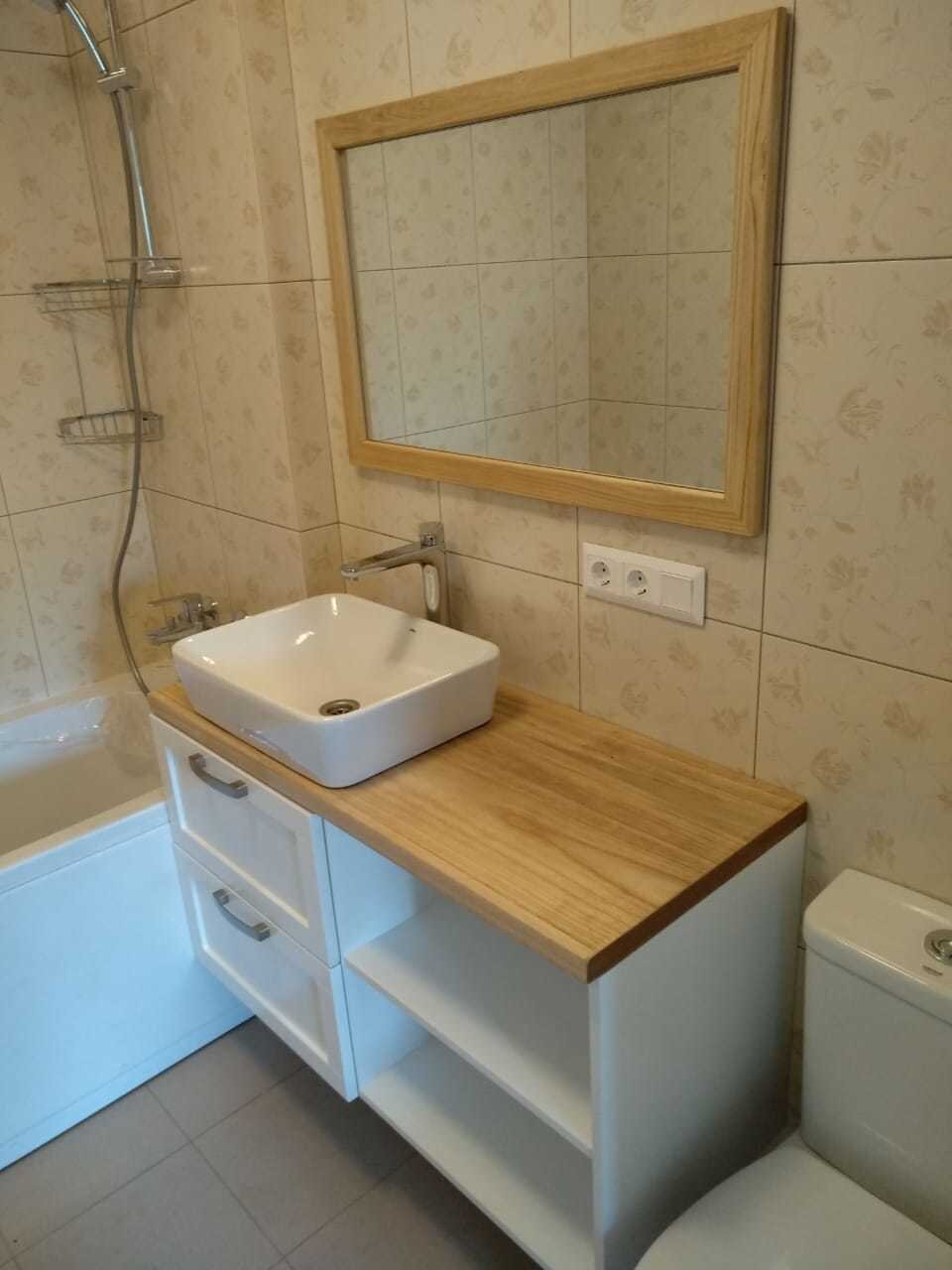 Тумба в санузел, попытка подружить массив дерева и мдф