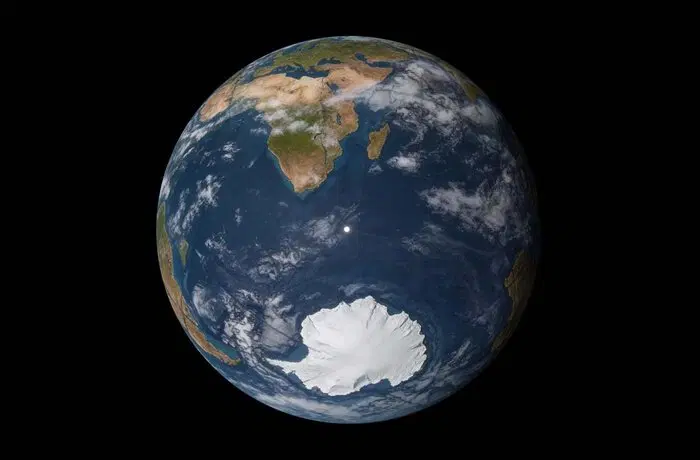 Место предполагаемого испытания отмечено белой точкой / © Dreamina/TheSpaceway