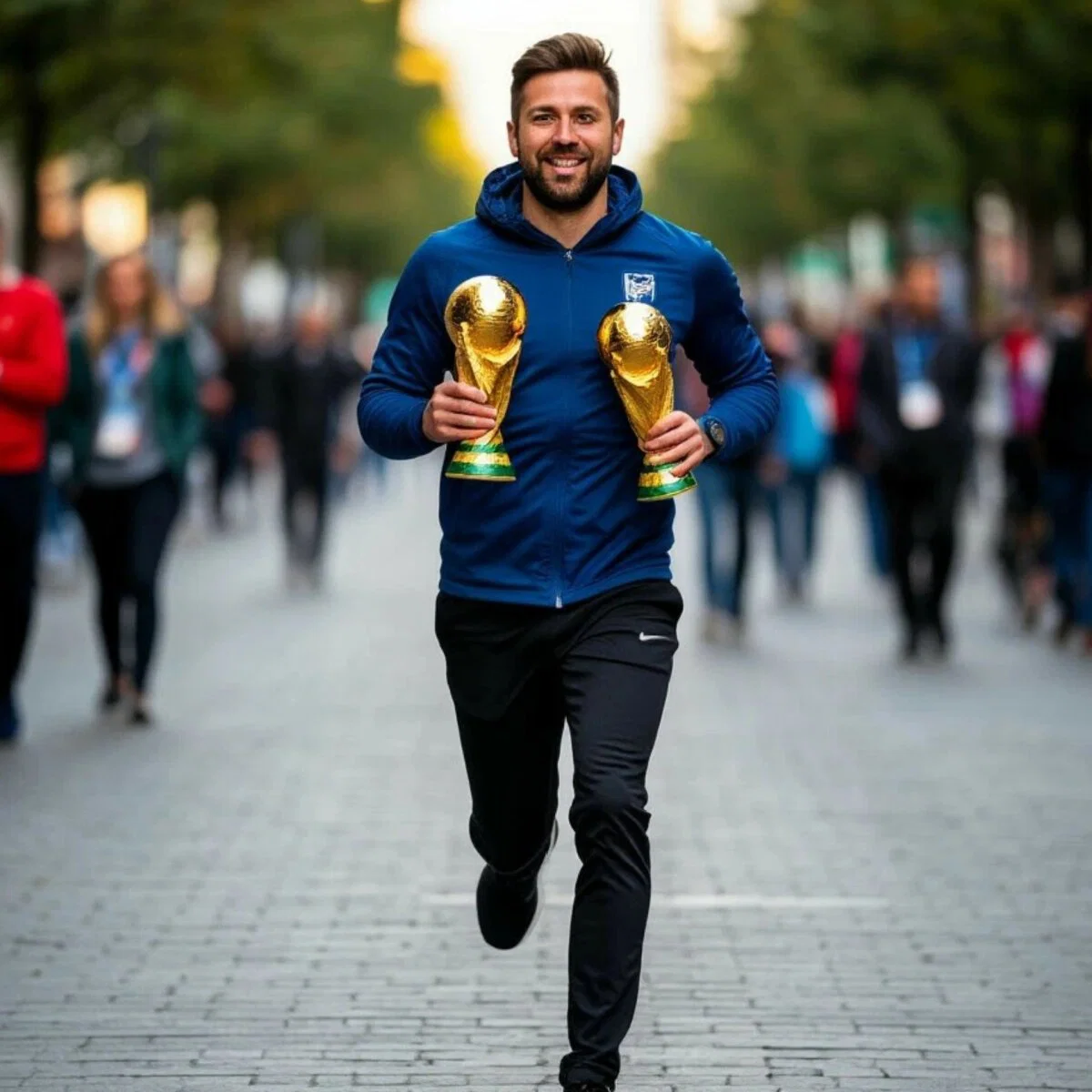 Пробежка в честь тысячного матча в истории Чемпионатов Мира