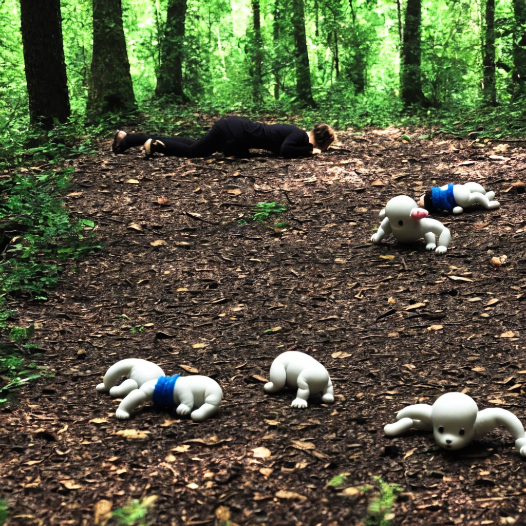 это mother creature crawl in the woods от stablediffusion