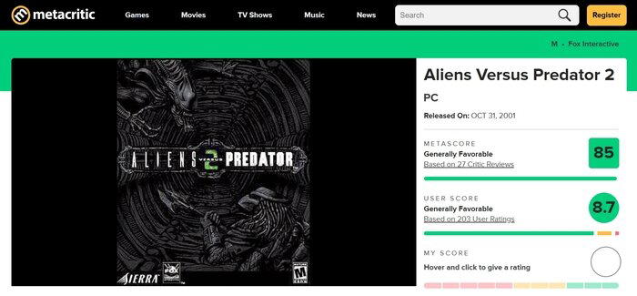 Темные тропы ностальгии: Aliens versus Predator 2