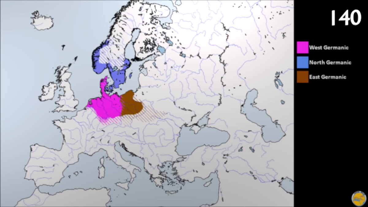 Исходная точка - районы проживания древних германцев