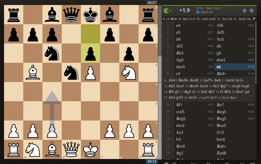 sumat777 (2474?) - kirillmironenko (2207). Позиция после 7. ... e6